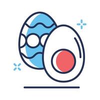 Decorative egg icon designed in flat outline style vector