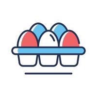 Egg tray icon creatively designed in flat outline style vector