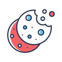 A flat outline style icon of chocolate cookies vector