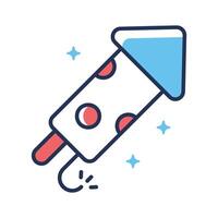 Get your hands on firecracker flat outline style icon vector