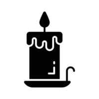 Grab this amazingly designed glyph icon showing candle vector