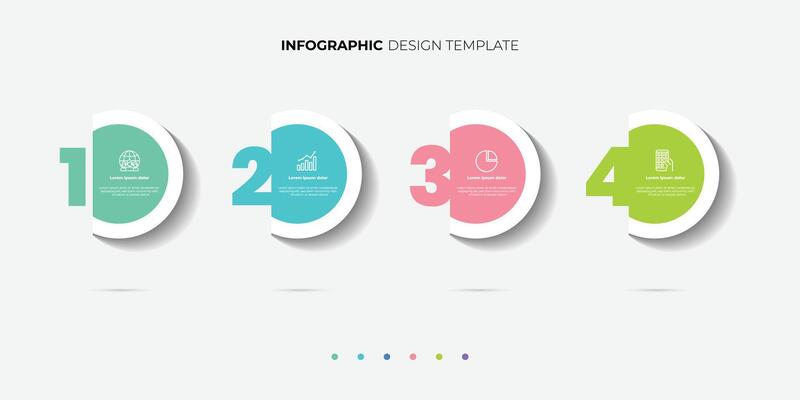 Circle cut 4 process infographic arrows design template. Planning, Marketing, Strategy and Business presentation