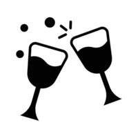 Visually appealing glyph icon showing wine cheers vector