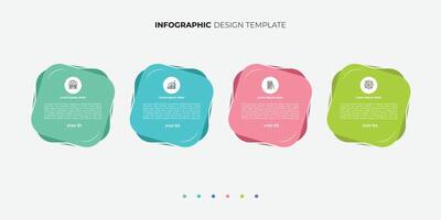 4 process infographic arrows design template. Planning, Marketing, Strategy and Business presentation vector