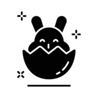 Bunny egg hatching icon designed in glyph style vector
