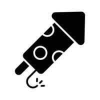 Get your hands on firecracker glyph style icon vector