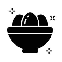 A customizable glyph icon of egg bowl vector