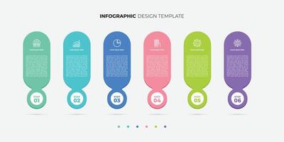 6 process infographic circle design template. Planning, Marketing, Strategy and Business presentation vector