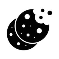 A glyph style icon of chocolate cookies vector