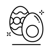 Decorative egg icon designed in outline style vector