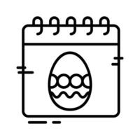 Easter day calendar icon designed in outline style vector