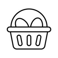 Here is a outline icon of easter egg basket vector