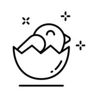 Latest outline icon showing egg hatching chick vector