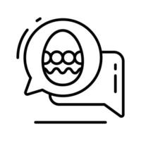 A handy outline icon showing easter chat bubbles vector