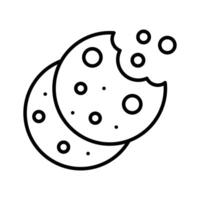 A outline style icon of chocolate cookies vector