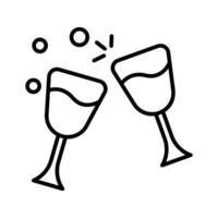 Visually appealing outline icon showing wine cheers vector
