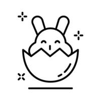 Bunny egg hatching icon designed in outline style vector