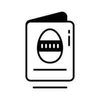 Visually engaging glyph icon pf easter card greeting. vector