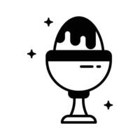 Premium glyph icon showing egg holder cup. vector