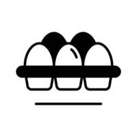 Egg tray icon creatively designed in glyph style. vector