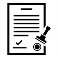 Agreement Approval icon concept in black color vector