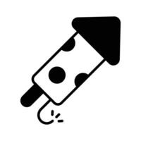 Get your hands on firecracker glyph style icon. vector