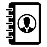 Address Book icon concept in black color vector
