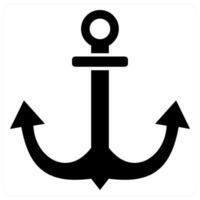 Anchor icon in black color vector