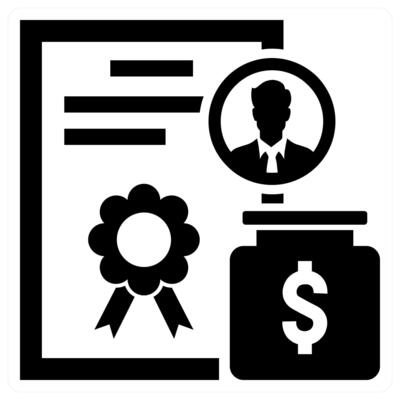 Accredited Investor icon concept in black color