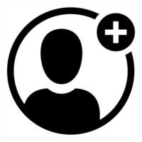 Add User icon in black color vector