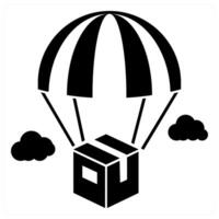 Air Delivery icon in black color vector