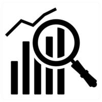 Analytics and chart in black color vector