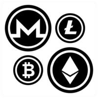 Altcoins icon concept in black color vector