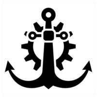 Anchor icon concept in black color vector