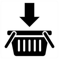 Add To Cart icon concept in black color vector