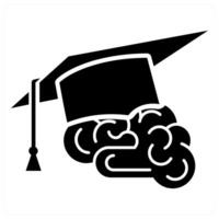 Active Brain icon concept in black color vector