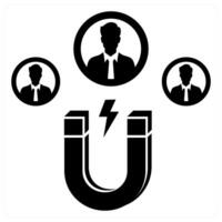 Attract User icon in black color vector