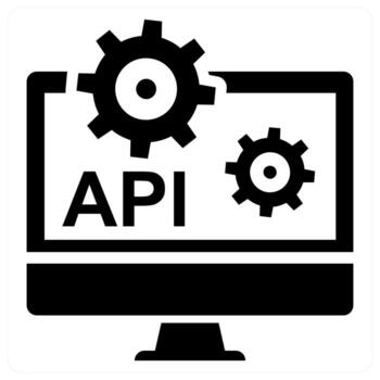 API Configuration icon concept in black color vector