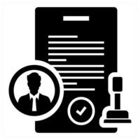 Approval icon concept in black color vector