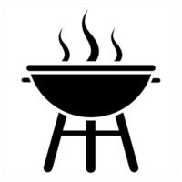 Barbeque icon concept in black color vector