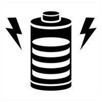Battery icon concept in black color vector