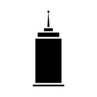 Factory building icon over white background, line style, illustration. vector