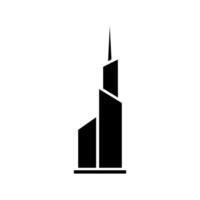 silhouette of skyscraper building icon over white background, illustration vector