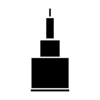 Silhouette of tall building skyscraper isolated icon illustration web design. vector