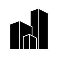 silhouette building with skyscrapers isolated icon illustration design vector