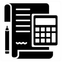 Bill and finance icon concept in black color vector