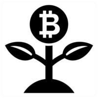 Bitcoin Farm icon concept in black color vector