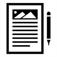 Blog and article icon concept in black color vector
