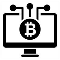 Block Chain Technology icon concept in black color vector