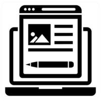 Blog Writing concept in black color vector